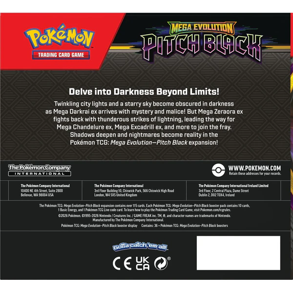 Pokémon TCG: Mega Evolution - Pitch Black - Booster Display